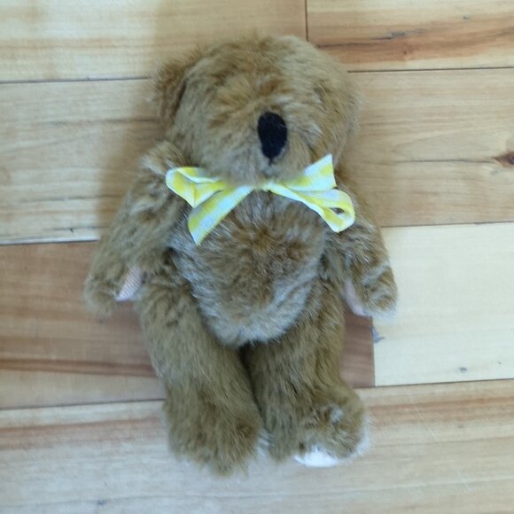 VINTAGE Teddy Bear with Ribbon Plush Stuffed Animal - Picture 2 of 3